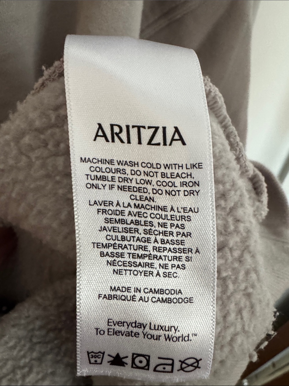 Aritzia Women's Half-Zip Sweatshirt — Taupe - Picture 3 of 5